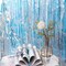 2 Pack 3.2x6.5 Feet Iridescent Foil Fringe Backdrop Curtains, Clear Blue Tinsel Photo Booth Props Streamers Party Decorations for Birthdays Mermaid Sea Frozen